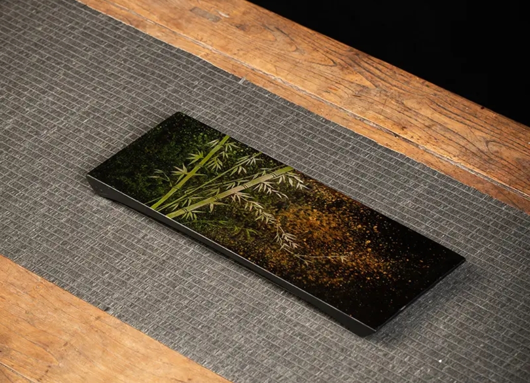 Bamboo Forest Elegance Lacquer Tea Tray