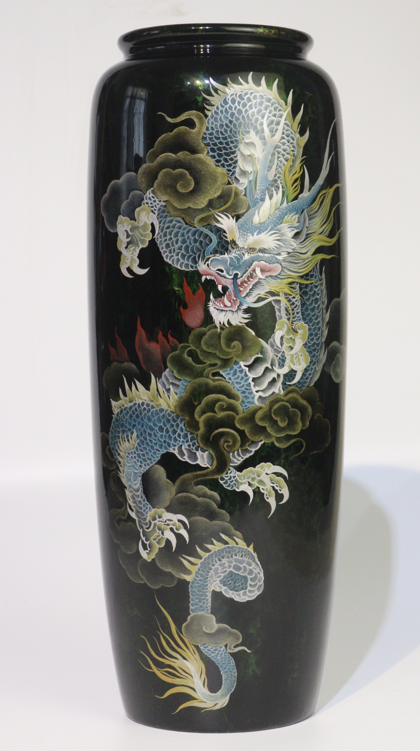 Celadon Dragon and Cloud Vase