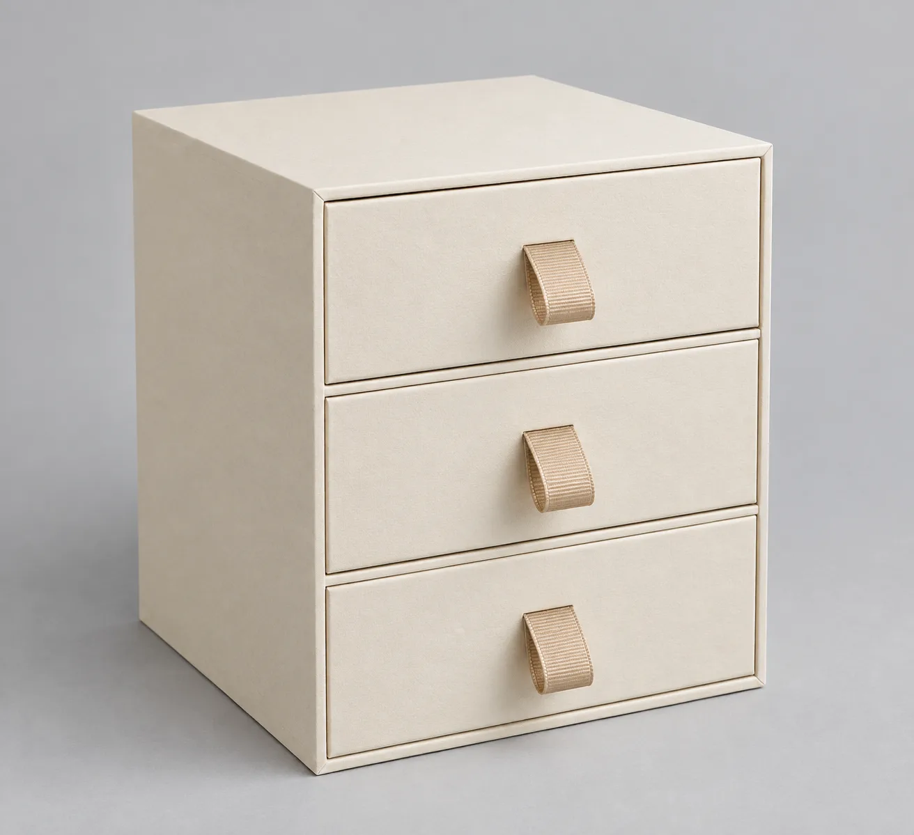 Three-Drawer Paperboard Box With Ribbon Pulls thumbnail 2