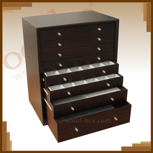 large wooden jewelry case
